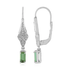 Grüner Benedito-Turmalin-Silberohrringe