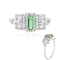 Grüner Benedito-Turmalin-Silberring