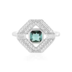 Grüner Benedito-Turmalin-Silberring