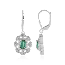 Grüner Benedito-Turmalin-Silberohrringe