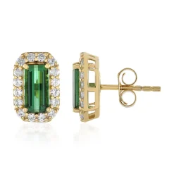 Grüner Benedito-Turmalin-Silberohrringe (Adela Silber)