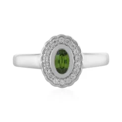 Grüner Ceylon-Zirkon-Silberring
