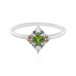 Grüner Ceylon-Zirkon-Silberring