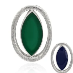 Grüner Chalzedon-Silberanhänger