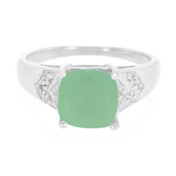 Grüner Chalzedon-Silberring