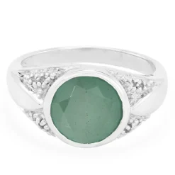 Grüner Chalzedon-Silberring