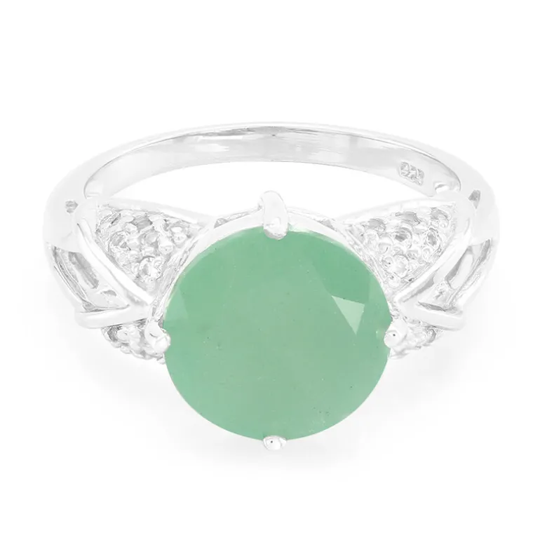 Grüner Chalzedon-Silberring