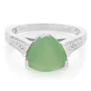 Grüner Chalzedon-Silberring