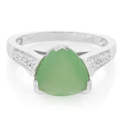 Grüner Chalzedon-Silberring