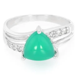 Grüner Chalzedon-Silberring