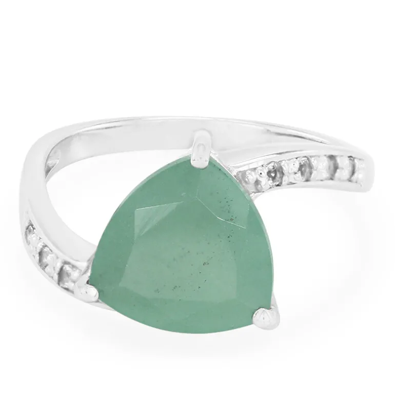 Grüner Chalzedon-Silberring