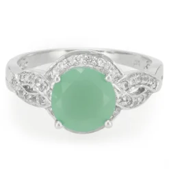 Grüner Chalzedon-Silberring