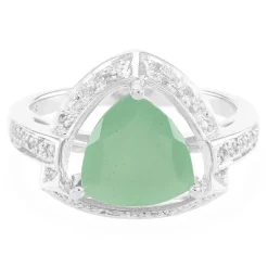 Grüner Chalzedon-Silberring