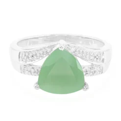 Grüner Chalzedon-Silberring