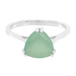 Grüner Chalzedon-Silberring