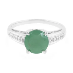 Grüner Chalzedon-Silberring