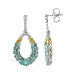 Grüner Fluorapatit-Silberohrringe (Gems en Vogue)