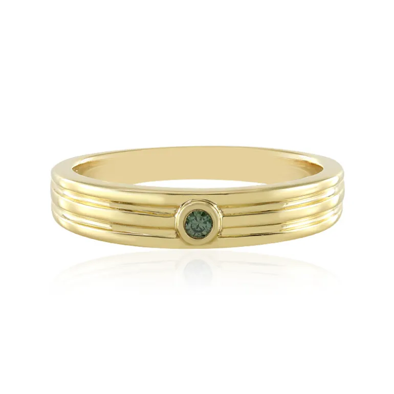 Grüner I3 Brillant-Silberring