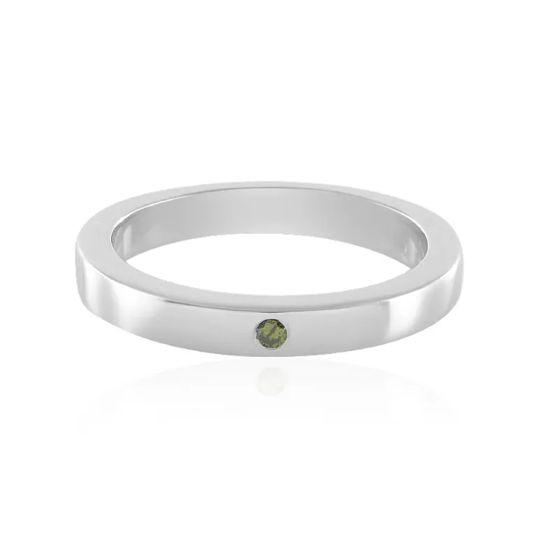 Grüner I3 Brillant-Silberring