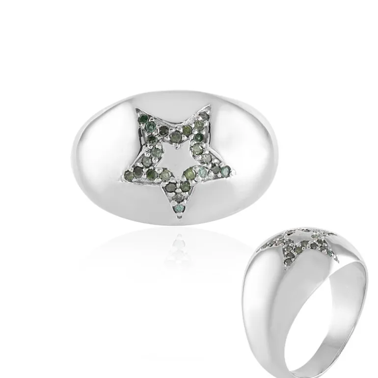 Grüner I3 Diamant-Messingring (Juwelo Style)