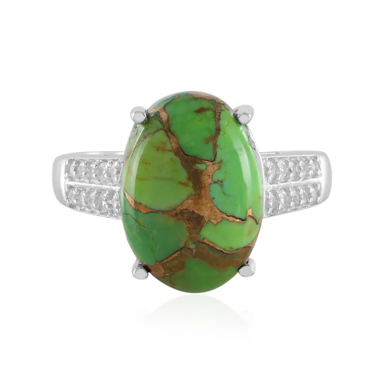 Grüner Kingman Mohave-Türkis-Silberring