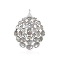 Grüner Maniry-Labradorit-Silberanhänger (KM by Juwelo)