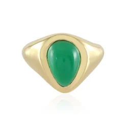 Grüner Onyx-Herren-Silberring