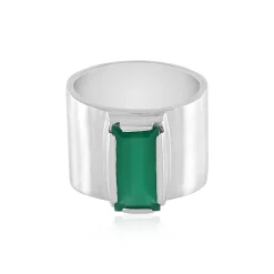 Grüner Onyx-Messingring (Juwelo Style)