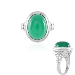 Grüner Onyx-Silberring