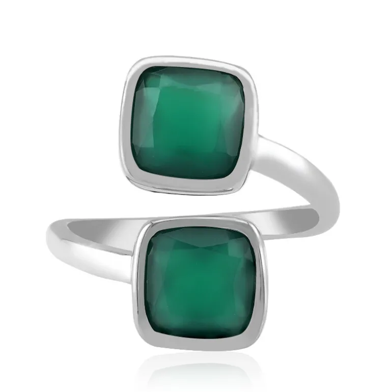 Grüner Onyx-Silberring