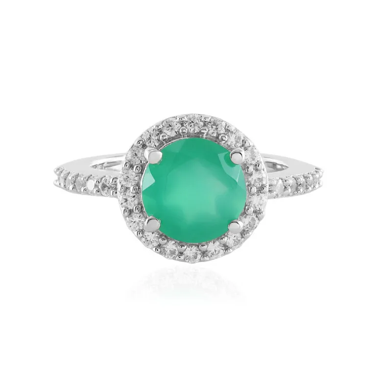 Grüner Onyx-Silberring