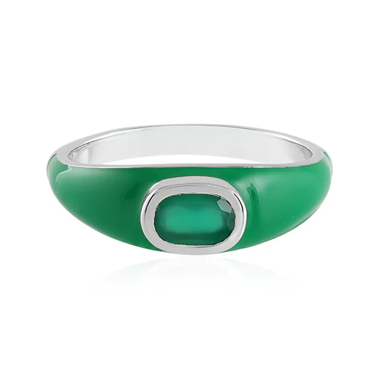 Grüner Onyx-Silberring