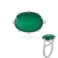 Grüner Onyx-Silberring