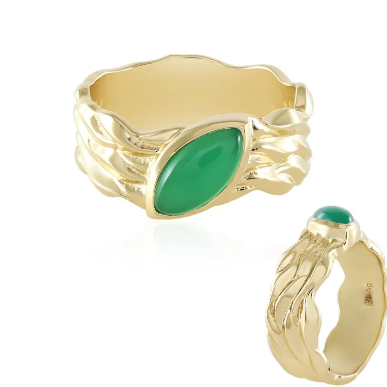 Grüner Onyx-Silberring