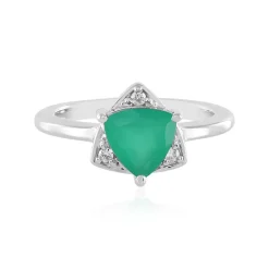 Grüner Onyx-Silberring