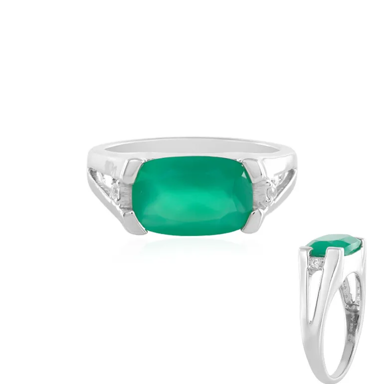 Grüner Onyx-Silberring