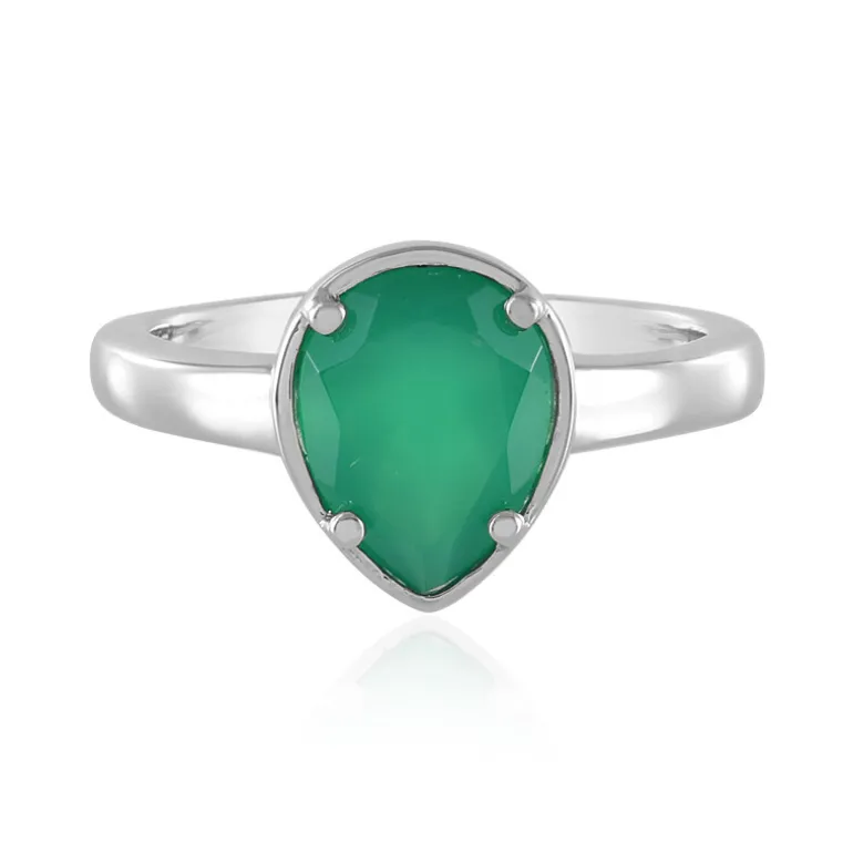 Grüner Onyx-Silberring