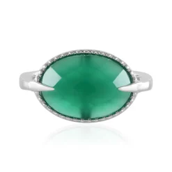 Grüner Onyx-Silberring