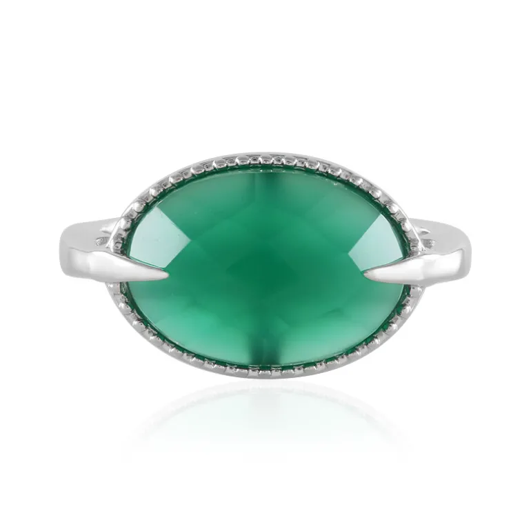Grüner Onyx-Silberring