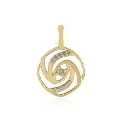 Grüner SI1 Brillant-Silberanhänger