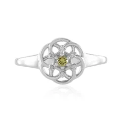 Grüner SI1 Brillant-Silberring