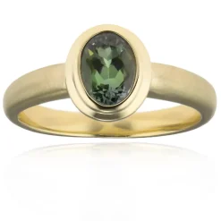 Grüner Tansanit-Goldring (CUSTODANA)