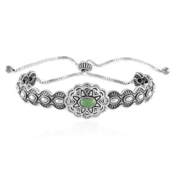 Grüner Türkis-Silberarmband (Desert Chic)