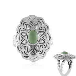 Grüner Türkis-Silberring (Desert Chic)