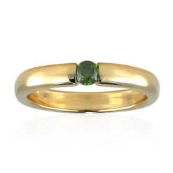 Grüner VS1 Brillant-Goldring