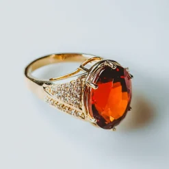 Hessonit-Granat-Goldring