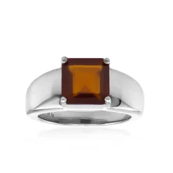 Hessonit-Granat-Silberring