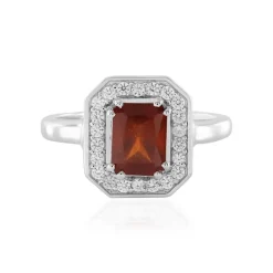 Hessonit-Granat-Silberring