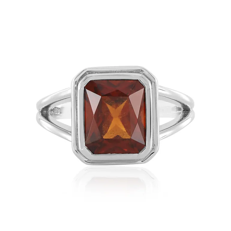 Hessonit-Granat-Silberring (Adela Silber)