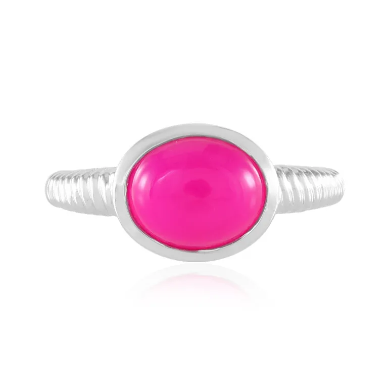Himbeer-Chalzedon-Silberring